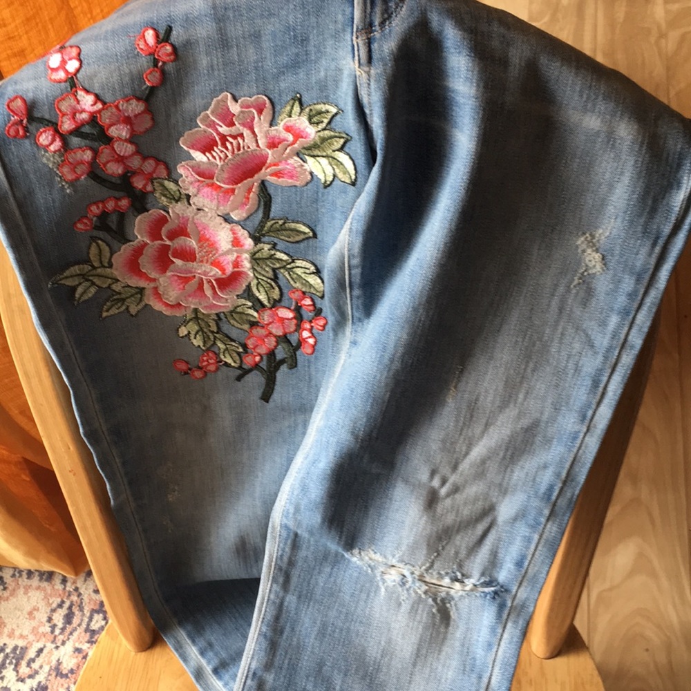Reclaimed Floral Print Jeans